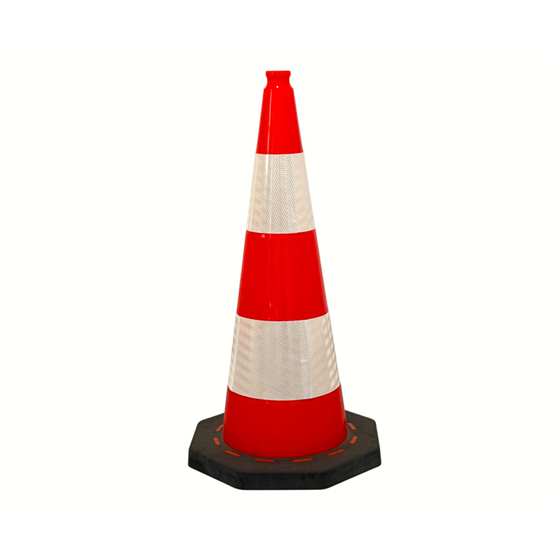 Gut sichtbarer PVC-Verkehrssicherheitskegel mit Achteckbasis und hervorragender Windbeständigkeit und Stabilität