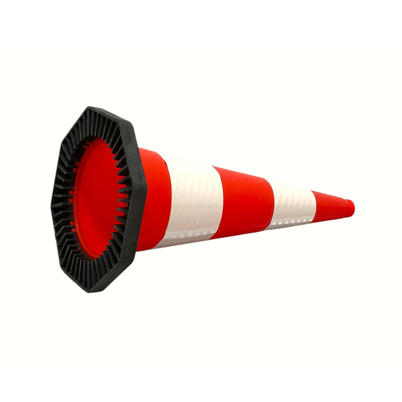 Gut sichtbarer PVC-Verkehrssicherheitskegel mit Achteckbasis und hervorragender Windbeständigkeit und Stabilität