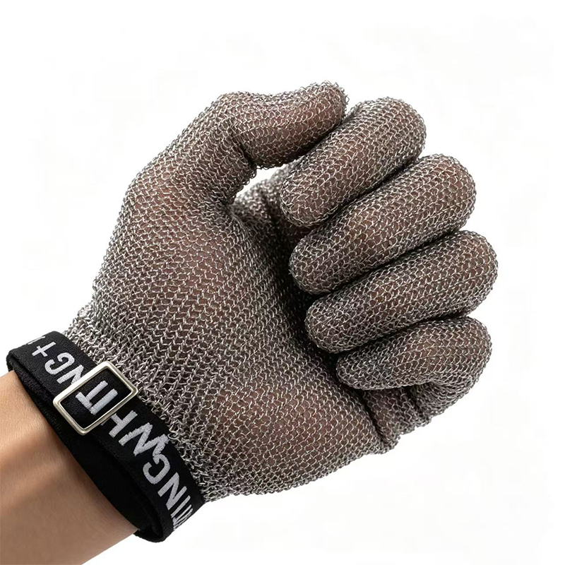 Anti-Schneide-Handschuhe aus Edelstahl mit Ringgeflecht