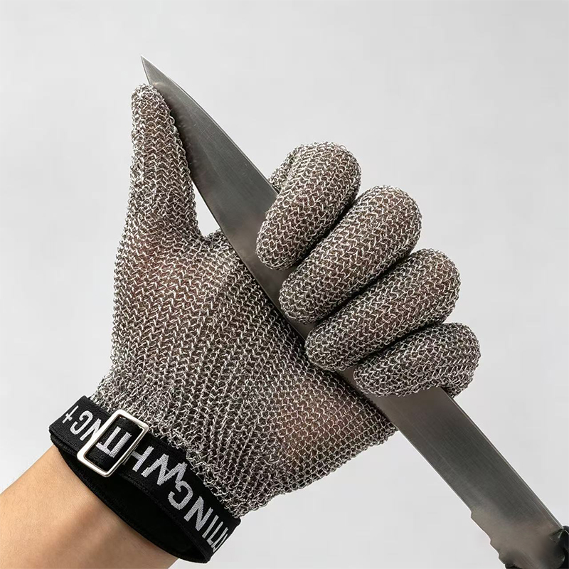 Anti-Schneide-Handschuhe aus Edelstahl mit Ringgeflecht