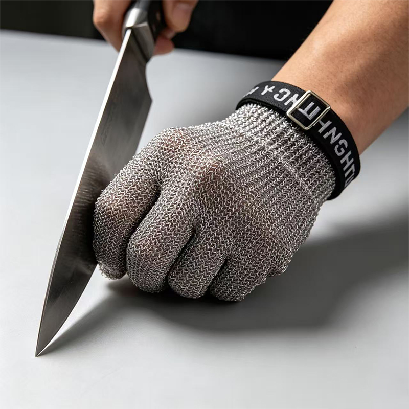 Anti-Schneide-Handschuhe aus Edelstahl mit Ringgeflecht