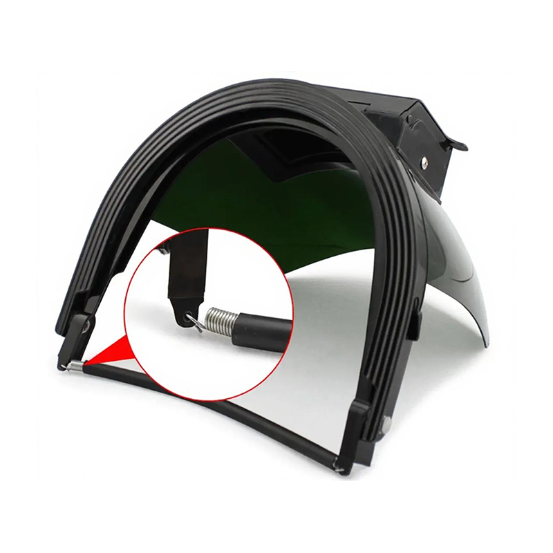 Am Helm montierte, automatisch mattierende Schweißmaske