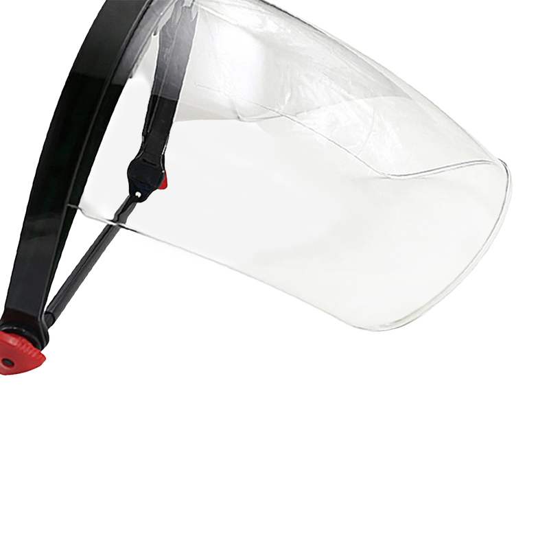 Hochglanzpolierte, transparente Visierhalterung
