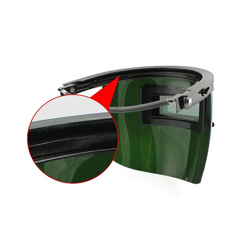 Am Helm montierte, automatisch mattierende Schweißmaske