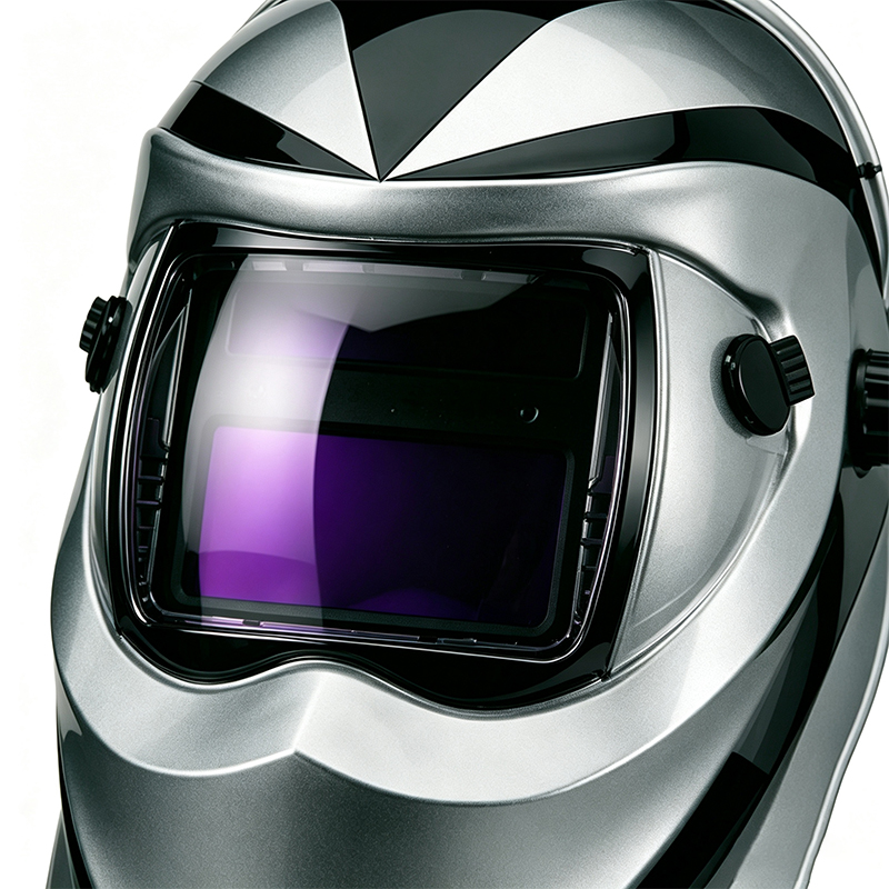 Solarer, automatisch verdunkelnder digitaler Schweißhelm mit Touchscreen-Bedienelementen