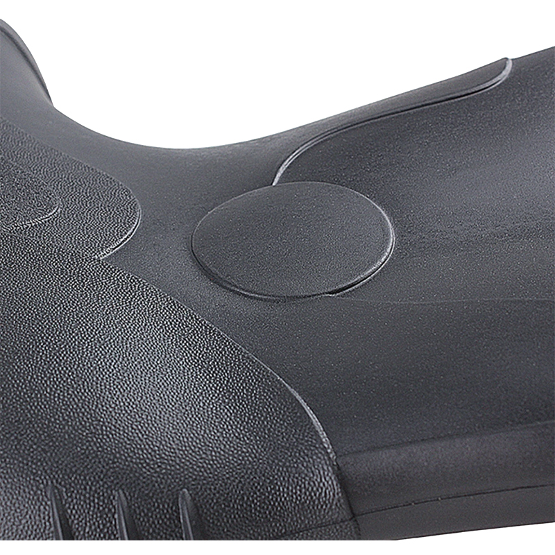 Schwarze PVC-Regenstiefel mit mattierter Stahlkappe