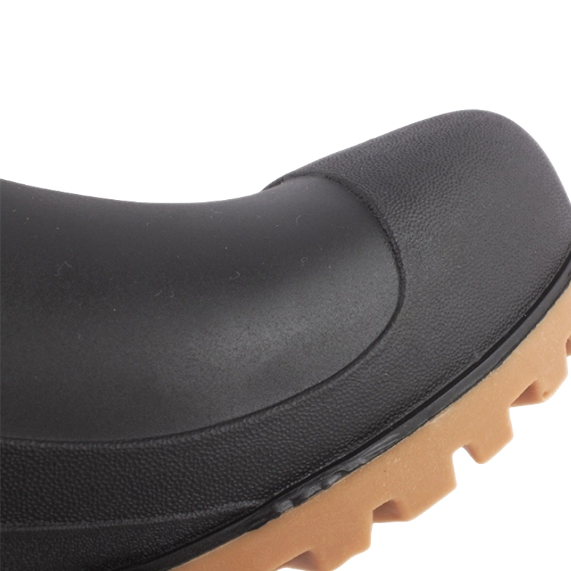 Schwarze PVC-Regenstiefel mit mattierter Stahlkappe