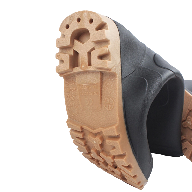Schwarze PVC-Regenstiefel mit mattierter Stahlkappe