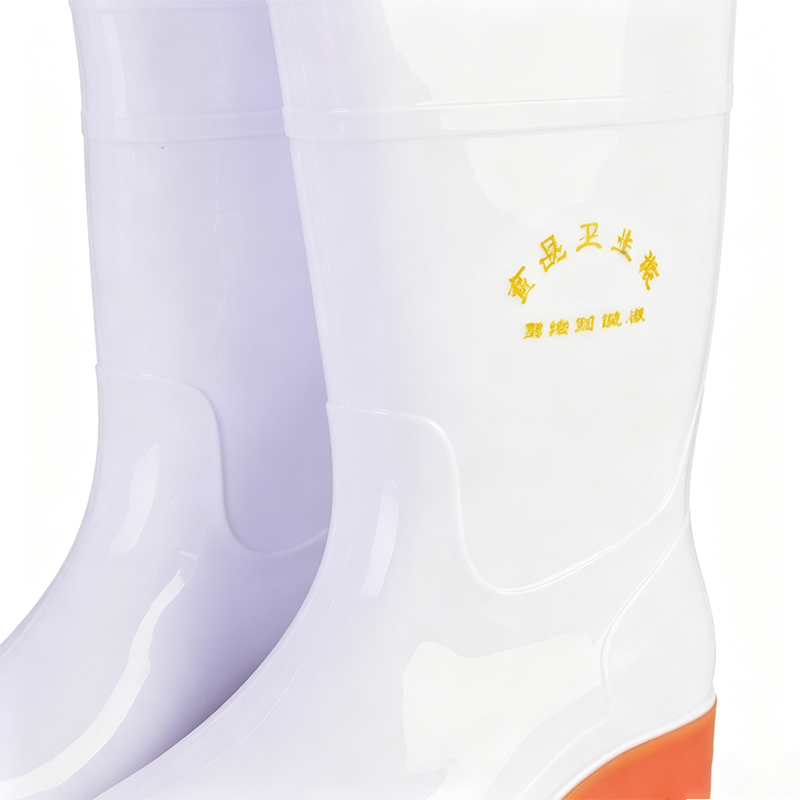 Weiße PVC-Regenstiefel in Lebensmittelqualität